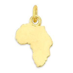 Solid 10k Gold Africa Charm with Clasp